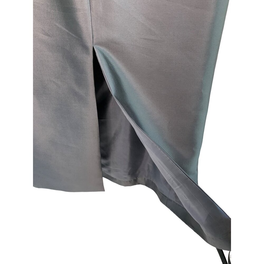 VTG Kleinfeld Formal 2 Piece Mother Bride Satin Maxi + Jacket Gray Size 2X 7326 - Picture 12 of 15